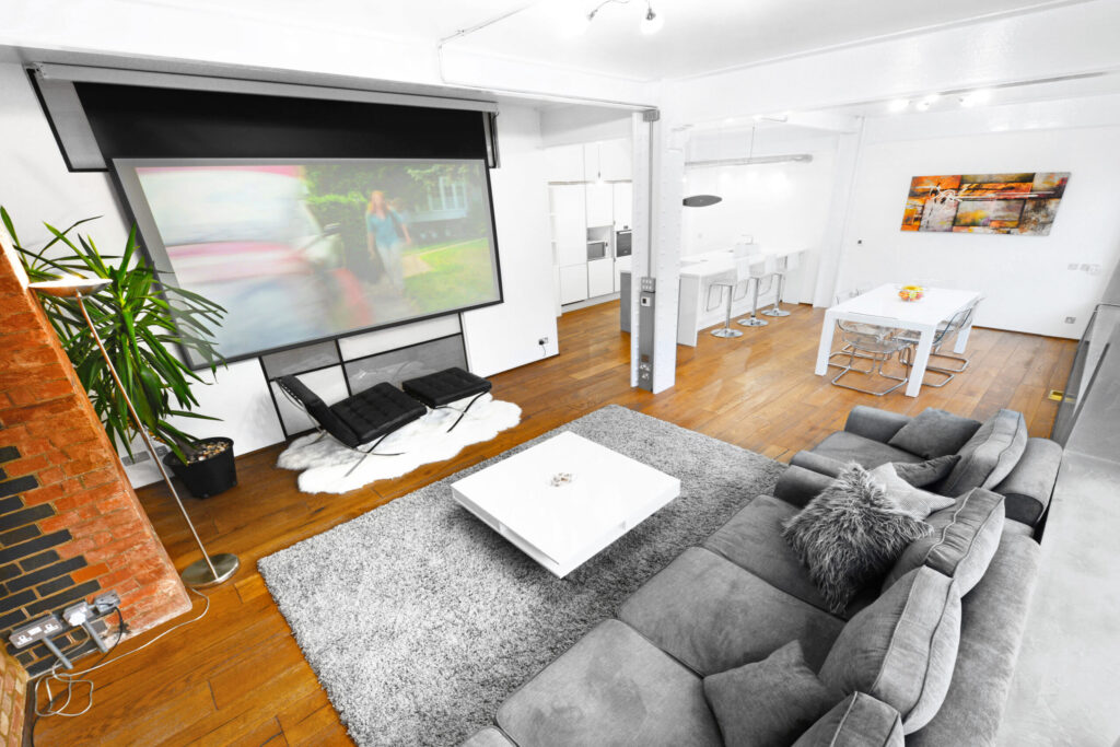 14 Luxury Apartment Hire 120 Inch Screen Cinema Room East London scaled.jpg