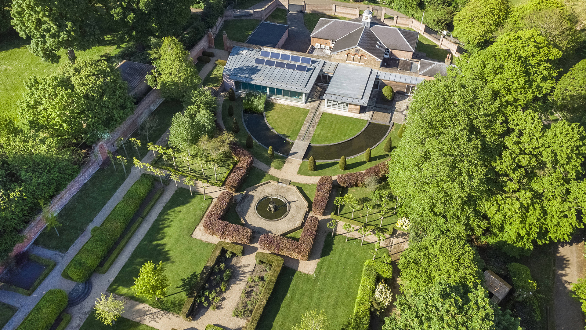 1b Luxury Mansion Film Location Space Hire London Kent Garden Drone View.jpg